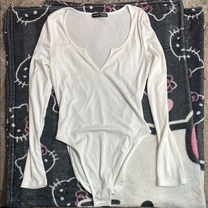 White Long Sleeve Bodysuit